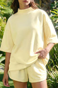 yellow cream solid color exposed seam