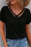 black-crisscross-v-neck-butterfly-sleeve-t-shirt