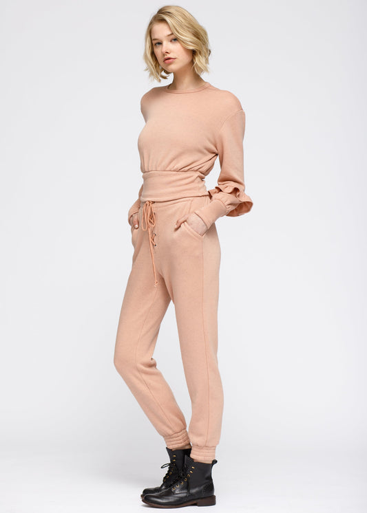 Peach Cloud Peplum Pants
