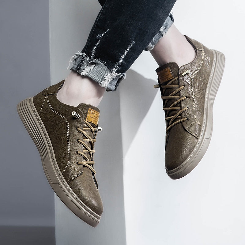 Mens Lace Leather Shoes
