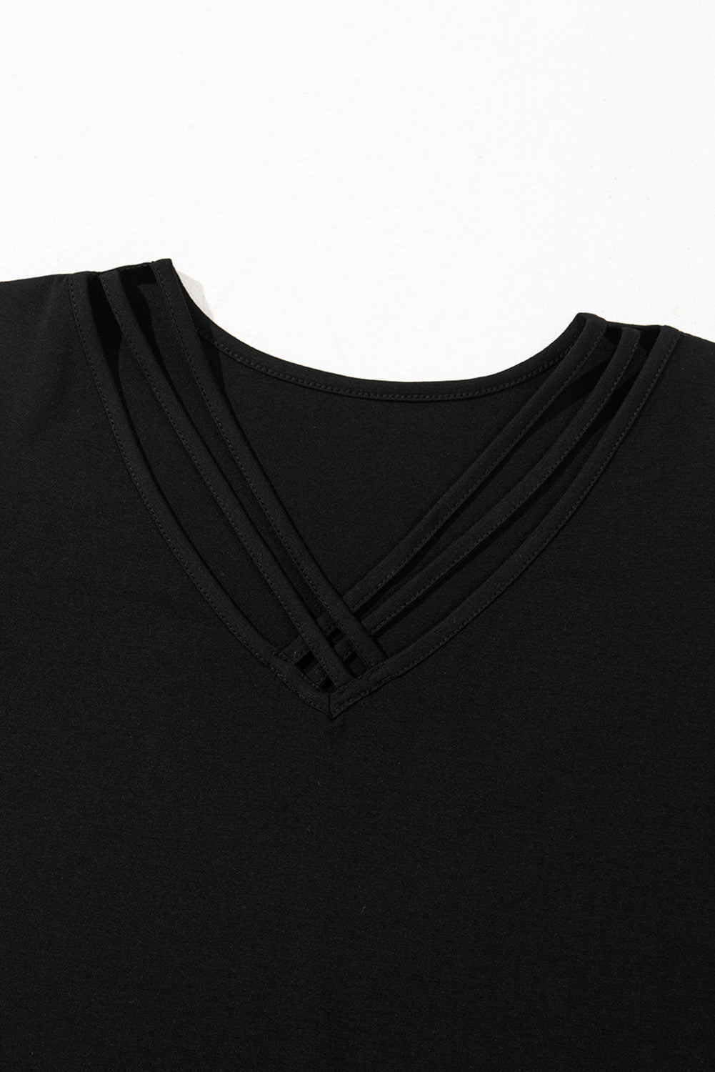 black-crisscross-v-neck-butterfly-sleeve-t-shirt