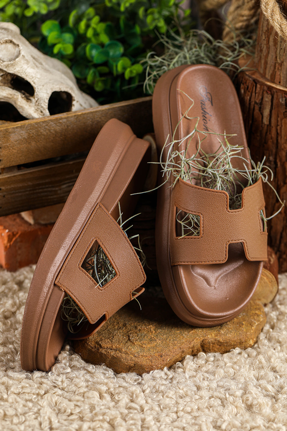 chestnut-cutout-platform-slippers-open-toe
