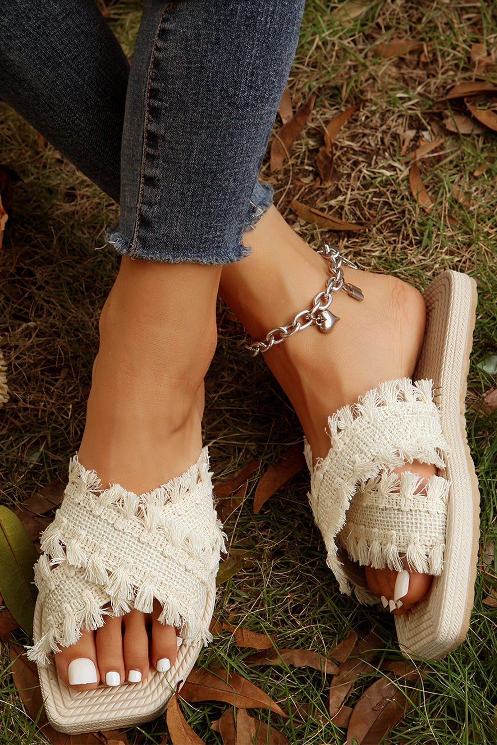 beige-tassel-woven-crossed-straps-flat-slippers