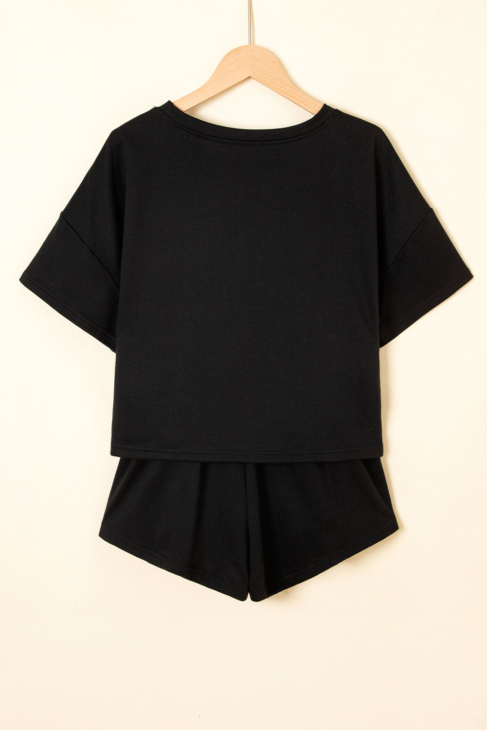 black-cropped-tee-high-waist-skirt-set
